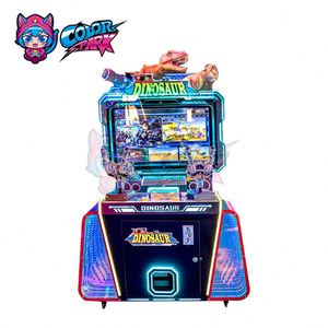 Machine de jeu d'arcade colorée pour enfants, à monnayeur, pour deux joueurs, tir au dinosaure - Product Image 2