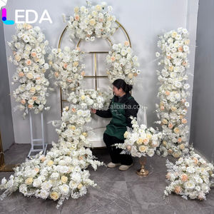 Guirlande de fleurs artificielles en soie blanche LEDA pour décoration de mariage, rangée florale pour événements, centre de table, chemin de table fleuri - Product Image 2