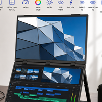 Moniteur double 18,5 pouces Creator, 100% sRGB, FHD IPS HDR, pour édition verticale, flux de travail et jeux