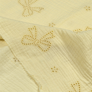 Tissu en mousseline de coton double couche respirant et léger pour couverture d'emmaillotage pour bébé et fabrication de vêtements pour nourrissons - Product Image 5