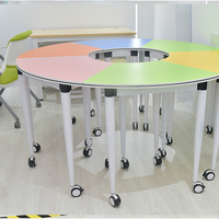 Table de conférence moderne en métal trapézoïdal certifiée ISO, facile à utiliser, pour bureau, salle de classe, salle de lecture ou salle de tutorat scolaire