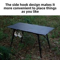 Table de camping tactique portable de haute qualité avec crochet lumineux multifonction, design métallique moderne pour une utilisation en extérieur