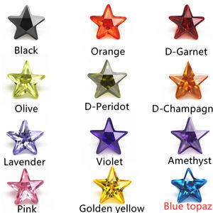 5A qualità di grado 3*3mm-12*12mm nero a forma di stella a cinque punte cubic zirconia pietre preziose sciolte stella sintetica taglio diamante CZ pietre - Product Image 5