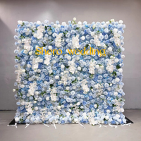 Panneau mural floral en bois enroulable sur mesure pour la décoration de scène de mariage