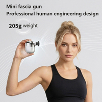 Pistolet de massage portable mini, masseur musculaire des tissus profonds, 6 têtes, 800 mAh, rechargeable par USB, moteur sans balais, contrôle de la minuterie, format de poche