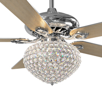 Nouveau Design Moderne De Luxe Fantaisie Lustre En Cristal Lumières Salon Silencieux Télécommande Ventilateur de Plafond