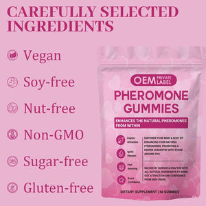 Gomas de Feromônio OEM Suplemento Natural para Equilíbrio Hormonal com Casca de Ulmeiro e Raiz de Maca para Mulheres e Homens - Product Image 3