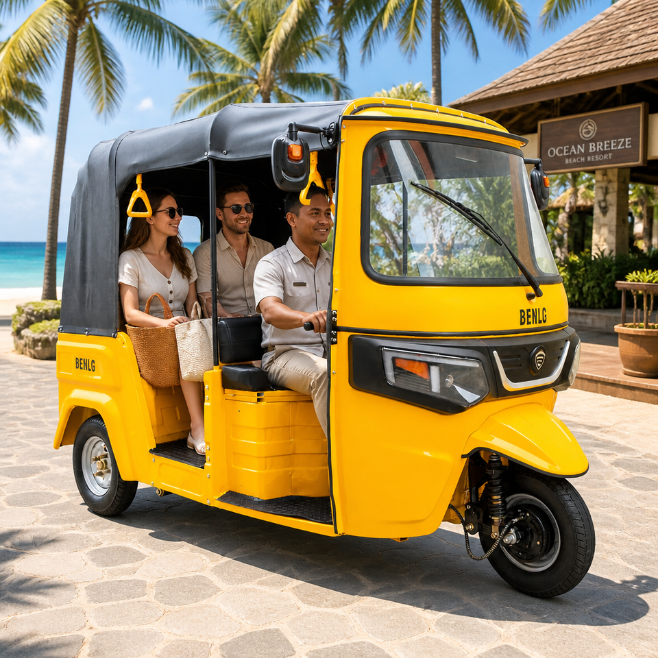 2000W Motor 72V 60Ah Battery Electric Rickshaw Adult Tuk Passenger ...