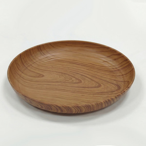 Bencircle Wood Pattern Plastic <b>Plate</b> PP Material Round Dinner <b>Plate</b> Lightweight Reusable Salad Dessert Fruit Serving <b>Plate</b> - Product Image 4