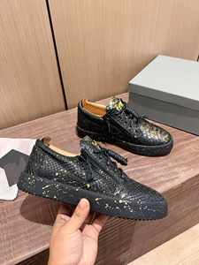 Baskets montantes de luxe en <span class=keywords><strong>cuir</strong></span> véritable motif serpent, semelle extérieure en TPU, chaussures décontractées, baskets plates de créateur, mode urbaine - Product Image 4