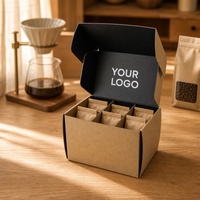Boîte d'expédition en kraft recyclable personnalisée avec inserts de séparation pour coffrets cadeaux abonnement, fermeture à rabat et à oreilles, vente en gros