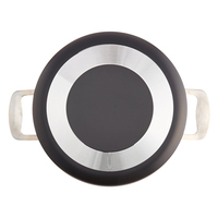 Marmite à soupe et à bouillon en aluminium de qualité supérieure avec revêtement antiadhésif, poignée en acier inoxydable, compatible gaz et induction, avec couvercle inclus
