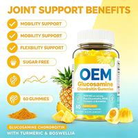 Gummies de Glucosamine et Chondroïtine Sans Sucre Saveur Ananas 2000mg 60 Comprimés Complément Alimentaire