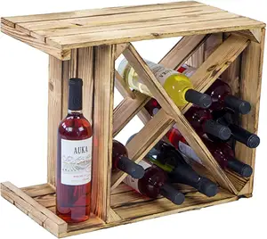 JUNJI Chai Gỗ Champagne Giá Apple Crate Wine Crate Hệ Thống Chai Báo Đứng X Rượu Gỗ Lưu Trữ Khoang