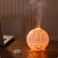 Diffuseur d'arômes électrique à flamme volcanique, humidificateur, alimentation USB/Type-C, design de feu intelligent pour bureau, LED sept couleurs, faible bruit 35 dB
