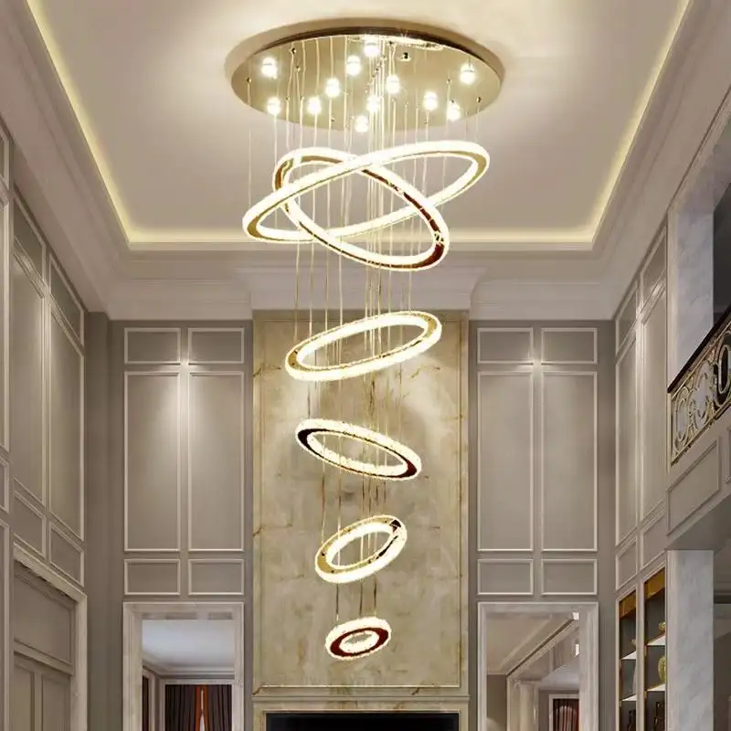Round Chandelier Crystal K9 Pendant Led Hanging Light For Living Room Ceiling Lamp Crystal Light