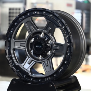 HTOR NEW Six Spoke cekung desain 17 Inch 8.5J 4x4 Forged Wheel Rims 6*139.7 Offroad negatif Offset-12 Hub Mags Black Finish - Product Image 4