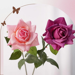 Hoa hồng giả làm thủ công chất lượng cao, đầu lớn, chất liệu latex, màu trắng hồng xanh, dùng cho đám cưới, ngày của mẹ, trang trí nhà cửa - Product Image 2