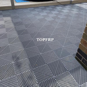 Carreaux de sol de garage en PVC à emboîtement antidérapant, carreaux de sol en plastique, tapis de sol en pvc pour sol de garage à nervures en dalle - Product Image 2