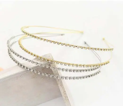 Thời trang tinh tế Rhinestone tóc ban nhạc, nhiều lớp mỏng Headband Wedding party Phụ kiện tóc Kid Phụ kiện tóc