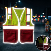 Gilet de sécurité haute visibilité avec logo de chantier, veste de travail LED pour ingénieur avec poches et fermeture éclair, gilet de sécurité réfléchissant