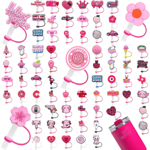 10 mét drinkware phụ kiện nhà máy giá tùy chỉnh bán buôn thân thiện với môi tái sử dụng Rơm có nắp đậy cho màu hồng rơm toppers - Product Image 1