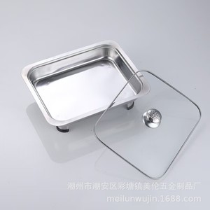 Stainless Steel Combination Stove With Glass Lid For Hotel Buffet And Outdoor Use ML-208 Food Grade Material - Product Image 4