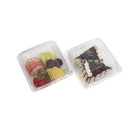 Aangepaste 6 Oz Vierkante Taartcontainer 85G Pla Plastic Clamshell Voedselverpakking Voor Desserts Blister Verwerkt