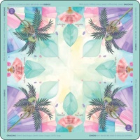 Tapis de Mahjong Américain Pliable en Caoutchouc Imprimé Chrysanthème, Élégant et Luxueux, Antidérapant, Housse de Table de Jeu Imperméable avec Guide des Règles de Jeu