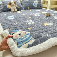 Matelas pliant en velours tissé à motif de dessin animé, coussin de lit non jetable pour la maison, literie d'hiver