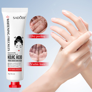 SADOER Crème Mains Hydratante Intense Nourrissante Réparatrice Éclaircissante Peaux Rugueuses à l'Acide Kojique pour Mains Sèches et Gercées - Product Image 1