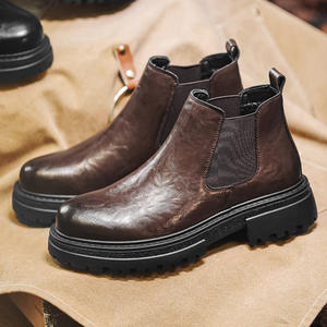 Nouvelles Bottines Rétro 2026 pour Hommes, Doublées Polaire, Chaudes, Style Chelsea Britannique, à Enfiler, Tendance et Mode - Product Image 1