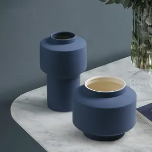 Vaso de cerâmica decorativo, vaso de cerâmica simples com suporte de flor seca, vaso