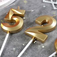 Großhandel Nummer Kerzen Vergoldet 0-9 Wachs Kuchen Kerze Mini Kuchen geformte Kerzen