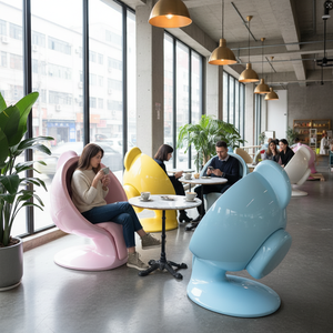 เก้าอี้พักผ่อนรูปทรงแก้วกาแฟหุ้มเบาะไฟเบอร์กลาส สำหรับใช้ในร่ม  เก้าอี้นั่งสบายทรงแก้วกาแฟ  สำหรับพื้นที่สาธารณะ - Product Image 1