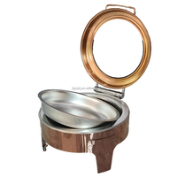 Réchaud de buffet rond de luxe commercial de haute qualité 6L or rose pour mariage, fête, hôtel