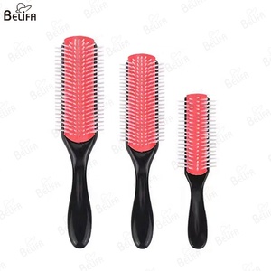 Nueva herramienta de estilismo de peluquería de salón, <span class=keywords><strong>cepillo</strong></span> de <span class=keywords><strong>pelo</strong></span> <span class=keywords><strong>rizado</strong></span>, <span class=keywords><strong>cepillo</strong></span> de estilismo de 5/9 filas para desenredar, <span class=keywords><strong>cepillo</strong></span> de <span class=keywords><strong>pelo</strong></span> negro de cerdas de viaje de jabalí - Product Image 1