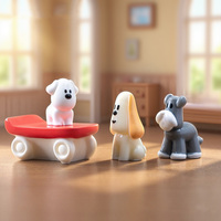 Peint à la main Mini résine chiot réaliste Miniature chiens Figurines artisanat ornements pour décoration de gâteau fée jardin décor à la maison
