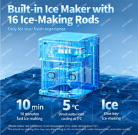 Distributeur de glace 3-en-1 avec broyeur, machine à glaçons automatique en forme de balle avec distributeur d'eau et râpe à glace pour usage domestique