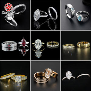 रेड लीफ 10k 14k 18k सोने की अंगूठी सेट-1ct 2ct 3ct 3ct 2ct 3ct 3ct के साथ सेट किया गया हीरा सगाई की अंगूठी - Product Image 6