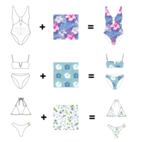 OEKO-TEX Sexy Micro Bikini brésilien push-up 2 pièces, imprimé floral, respirant, séchage rapide, pour la plage et la danse