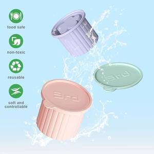 Molde de silicona reutilizable y ecológico con tapa para cubitos de hielo, apto para uso alimentario y certificado LFGB, para bandeja de máquina de helados de cilindro hueco. - Product Image 3