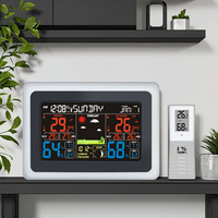 Jam Cuaca Digital Elektronik Termo-Higrometer Barometer Indoor Outdoor Multi-Fungsi Layar Warna Stasiun Cuaca