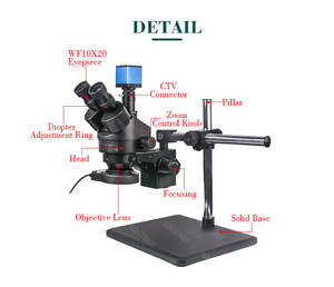 <span class=keywords><strong>Microscope</strong></span> Trinoculaire sur Support à Bras Unique avec Caméra Numérique HD pour Réparation de PCB - Product Image 6
