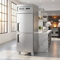 Réfrigérateur-congélateur professionnel NE-802-8 sur mesure pour cuisine, 450L, deux portes pleines en acier inoxydable