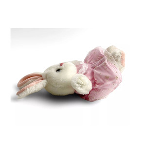7339 Kawaii Fluffy Bunny trắng sang trọng nhồi bông đồ chơi với màu hồng ăn mặc thỏ nhỏ búp bê quà tặng cho bé gái nhỏ Bunny búp bê - Product Image 3