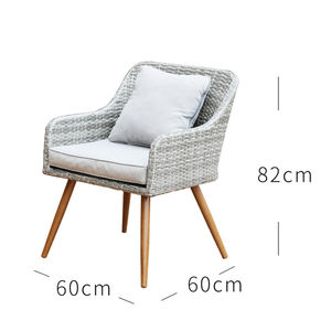 en osier gris moderne 6 places chaises meubles extérieur jardin porche rotin aluminium 7 pièces ensembles de salle à manger - Product Image 5