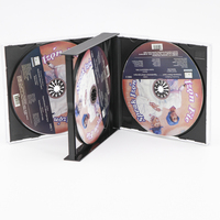SUNSHING Étuis CD épais de 24 mm, capacité de 2 à 6 disques CD/DVD, boîte à bijoux noire de grande capacité, boîtes de rangement en PS transparent pour jeux de DVD
