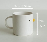 Mug en céramique en forme de canard mignon, 14 oz, tasse à café émaillée à la main avec bec et yeux 3D