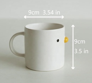 Mug en céramique en forme de canard mignon, 14 oz, tasse à café émaillée à la main avec <span class=keywords><strong>bec</strong></span> et yeux 3D - Product Image 3